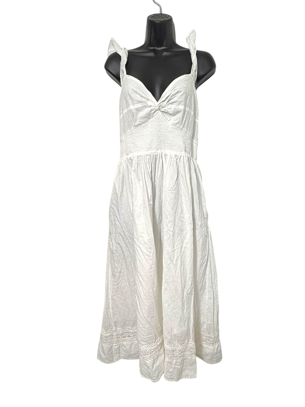 Vineyard Vines Sz‎ XL White Ariana Clip Dot Cotton Maxi Dress Cottagecore Preppy